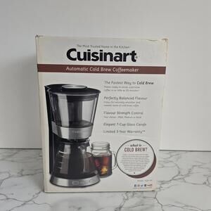 Cuisinart DCB-10C Automatic Cold Brew Coffeemaker 7-Cup – Open Box – Complete
